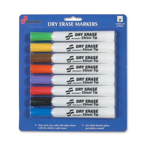 Skilcraft Dry Erase 8-color Assorted Marker - Chisel Marker Point (nsn1863605)