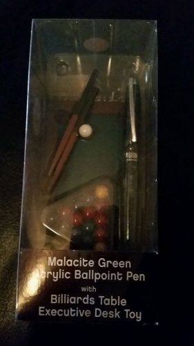 Pierre Cardin Malacite Green acrylic Ballpoint pen Billiards Executive Desk Toy