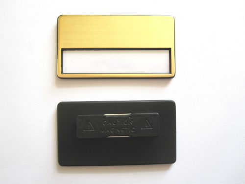 5x high quality plastic name badge with magnetic gold colored for sale
