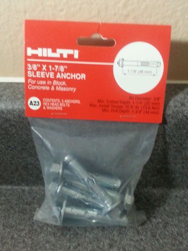 Hilti 3/8&#034; x 1-7/8&#034; Sleeve Anchor 5 pack