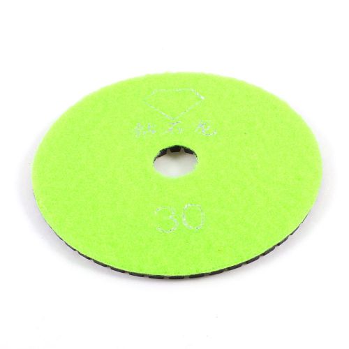 3.9&#034; Outside Dia 30 Grit Marble Diamond Polishing Pad Black Green Yellow