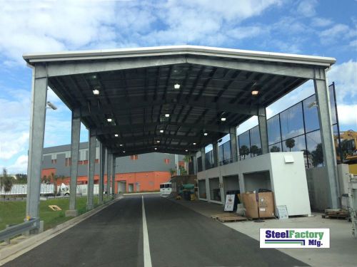 Steel factory mfg prefab 75x100x22 roof only metal rigid i-beam frame building for sale