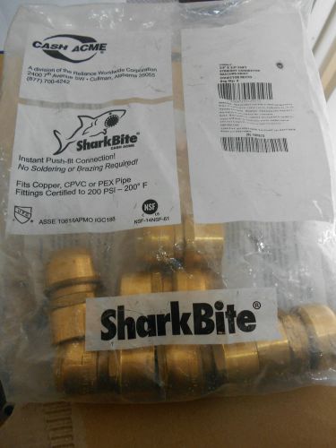 6 PCS NEW, SHARKBITE, CASH ACME #  U088LF  3/4 FNPT STRAIGHT CONNECTOR