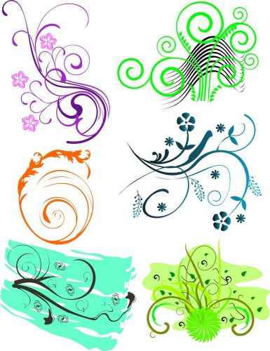 88 swirls, twirls, curls 22 Brush Strokes Vector Graphics Vinyl Cutter