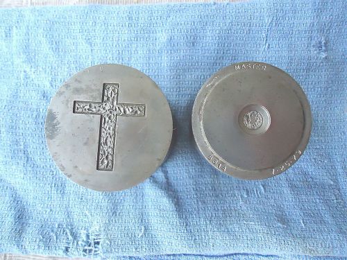 Vintage Set Of 2 Printing Press Dies,1,Cross,1,Zeus With Stars ? &#034; AWESOME SET &#034;