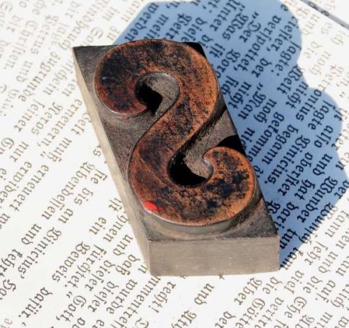 S fancy letter old wooden letterpress printing block wood type art nouveau abc for sale