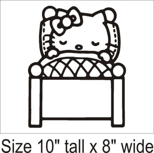 2X Hello Kitty Sleeping  VINYL GRAPHIC DECAL CAR WINDOWKER STICKER DECAL-1261