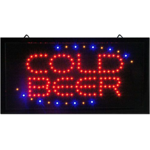 COLD BEER Animated LED Light Open Sign Bright Store Display Blue Red Ice BAR Pub