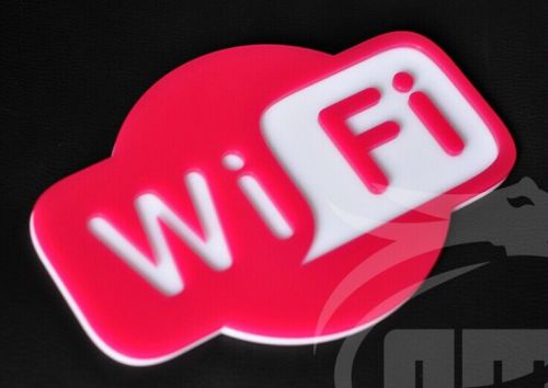 Acrylic WiFi window door Decal Sticker cafe shop sign pink