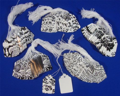 250 Country French Print Merchandise Price Tags #5 with White Strung