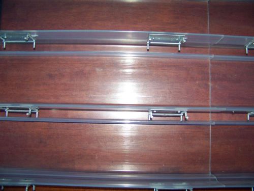 11 clear acrylic 24&#034;Lx5&#034;D deep pegboard slatwall display storage shelving shelve