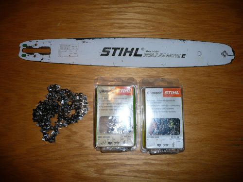 18&#034; Stihl Bar + (3) Stihl Chains   3003 008 8917   ms360 ms361 ms362