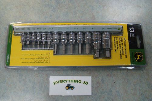 John Deere 13-Piece SAE Hex Bit Socket w/ Magnetic Rail - TY26846