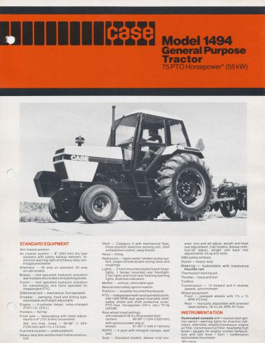 CASE 1494 TRACTOR BROCHURE