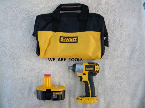 DEWALT DC820 18V 1/2&#034; CORDLESS IMPACT WRENCH, DC9096 BATTERY, BAG, 18 VOLT XRP