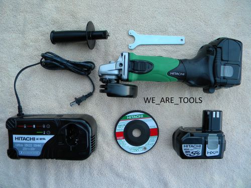 HITACHI 18V G18DL CORDLESS GRINDER, 2 EBM1830 BATTERY, UC18YRL CHARGER 18 VOLT