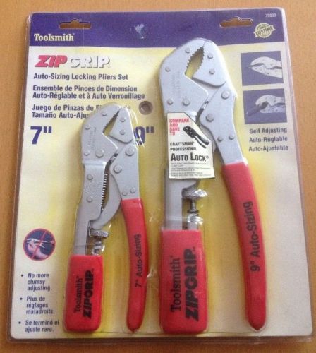 NEW TOOLSMITH 7&#034; &amp; 9&#034; ZIPGRIP AUTO-SIZING SELF ADJUSTING LOCKING PLIERS SET