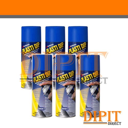 Performix Plasti Dip Matte Flex Blue 6 Pack Rubber Coating Spray 11oz Cans