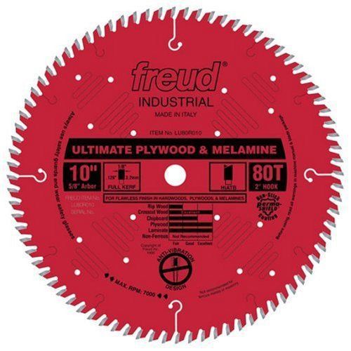 Freud lu80r010 10-inch 80 tooth hi-atb ultimate plywood and melamine cutting saw for sale