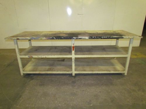 Heavy Duty Industrial Steel Top Workbench Welding Table w/Oil Drain 100x34&#034;