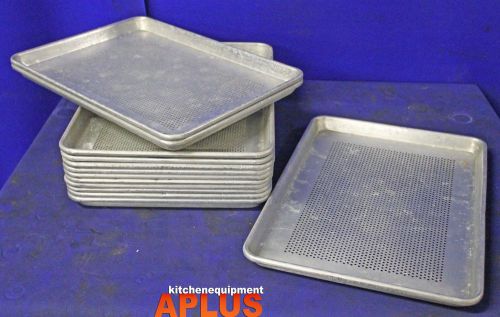 18&#034; x 13&#034; Perforated Half Size Sheet Pan Bun Pan (Good Condition, Set of 12)