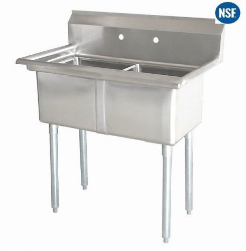 Stainless steel 2 two compartment sink nsf 45 x 26 - nsf for sale