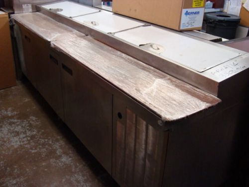 DELFIELD 114 Inch Pizza Prep Table Large 3 door unit.