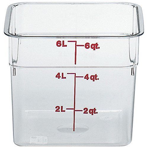 Camsquare Food Container  6 Qt  8-3/8 X 8-3/8 X 7-1/4  Clear  Orange Graduation