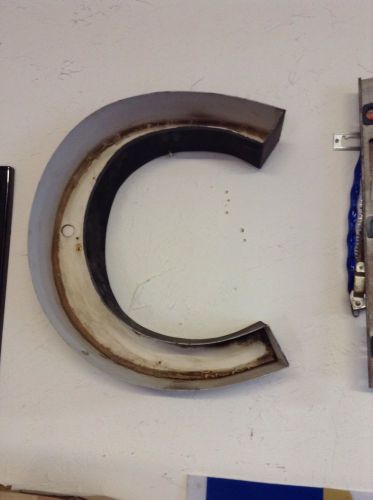 Channel letter sign &#039;c&#039; Aluminum 24&#039; Distressed black paint