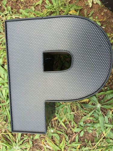 Channel Letter &#034;P&#034; perforated black vinyl face, black trim, black channel