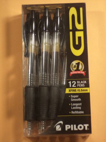 12 PILOT G2 BLACK X FINE 05 ROLLERBALL PENS free shipping retail package 31130