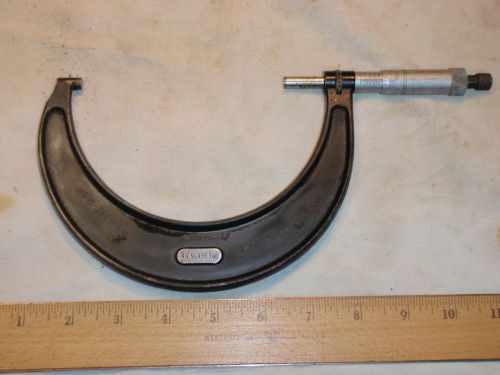 STARRETT, 4&#034;-5&#034; Micrometer, Model 436 Ex Cond, .001&#034; HARDENED TIPS, LOCK KNOB