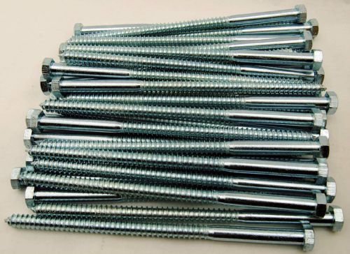 (15) hex head 1/2 x 10&#034; lag bolts zinc plate wood screws for sale