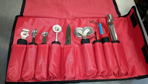 New Tablecraft 9 Piece Garnish Set With Case E5600-9