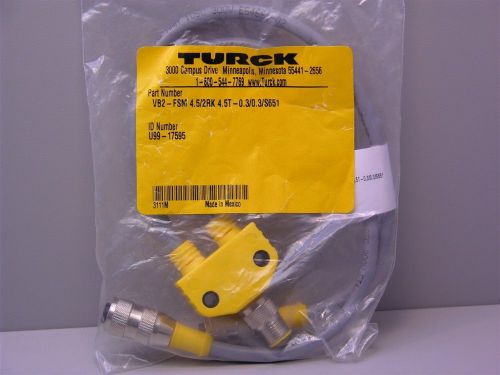 Turck VB2-FSM 4.5/2RK 4.5T-0.3/0.3/S651 Eurofast 2-Branch Splitter Parallel