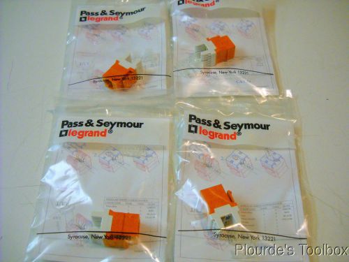 Lot of (4) Pass &amp; Seymour Keystone Jack Category 5e T568A/B Orange KS58AB-OR