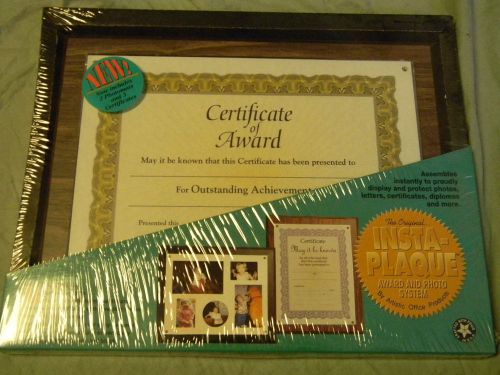 Insta-Plaque Award Achievement Certificate Walnut Solid Wood Photo Mat Incl. NEW