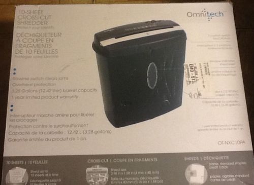 Omnitech 10 Sheet Cross-Cut Shredder (OT-NXC10PA) N.I.O.P.