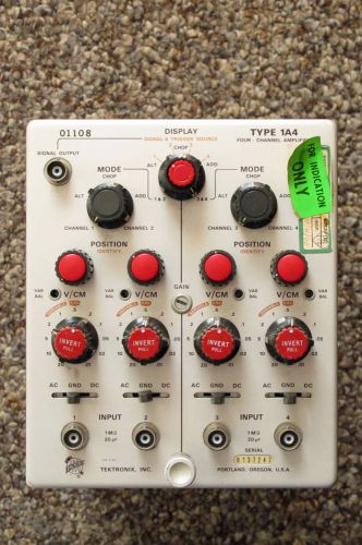 TEKTRONIX TYPE 1A4, FOUR CHANNEL AMPLIFIER PLUG-IN. PULLED FROM WORKING &#039;SCOPE