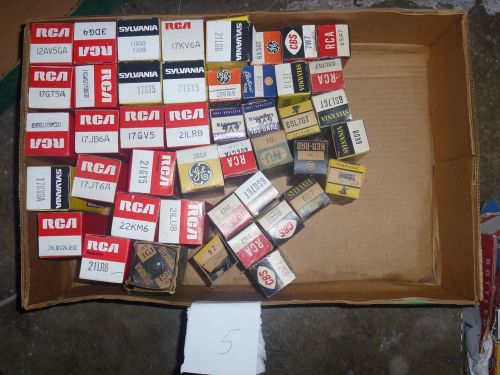 45 pcs lot NOS vacuum tube, various brand RCA GE CBS 12AV5GA 6X5GT 7N7 6SL7 7F8