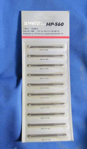 Set of 10 SS White HP-560 Carbide Burs