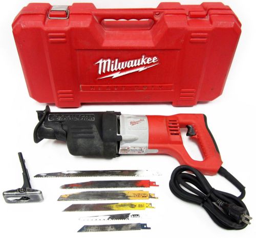 Milwaukee heavy duty orbital sawzall reciprocating saw 6520-21 w/case &amp; blades for sale