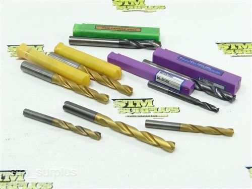 Lot of 8 solidcarbide coolant fed twist drills 1/4&#034; to 3/8&#034; kennametal sumitomo for sale