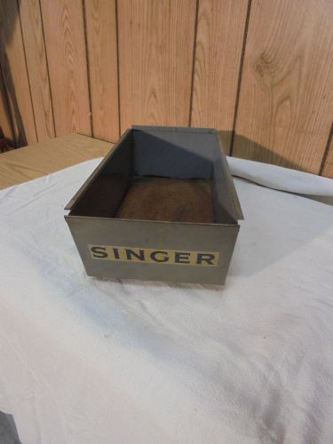 gray metal drawer singer tapered front