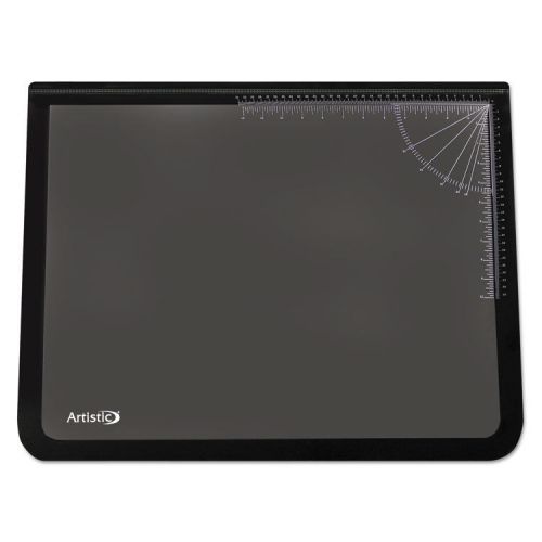 Logo Pad Desktop Organizer with Clear Overlay, 24 x 19, Black