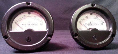 One (1) Lot of Two (2) Vintage Wacline D.C. Millamperes 0-30 Range Panel Meters