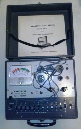 Lafayette Radio Electronics Corp. TE-55 Vintage Tube Tester w/ Manual VTG CLEAN