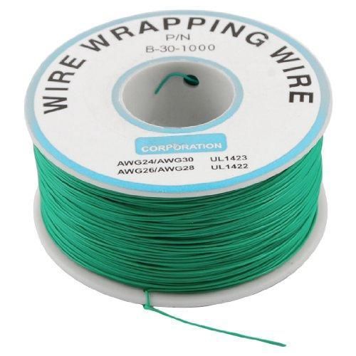 Amico PCB Solder Green Flexible 0.25mm Dia Copper Wire 30AWG Wrapping Wrap New