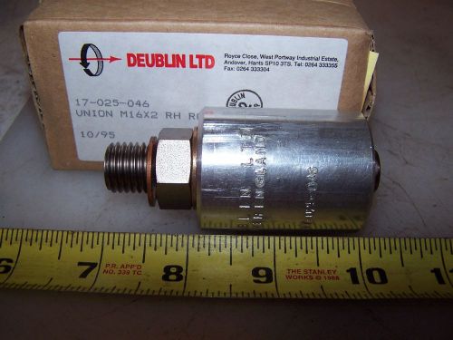 NEW DEUBLIN 1/4&#034; RH ROTORY UNION 17-025-046  M16X2