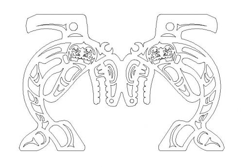 Totem 1 figures CNC cutting .dxf format file for plasma, waterjet, laser